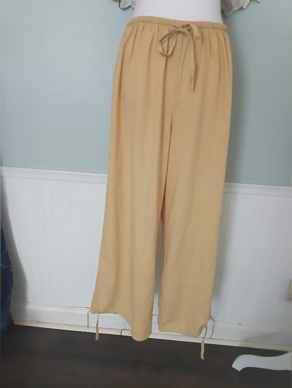 Rewash Mustard Yellow Drawstring Wide-Leg Pants